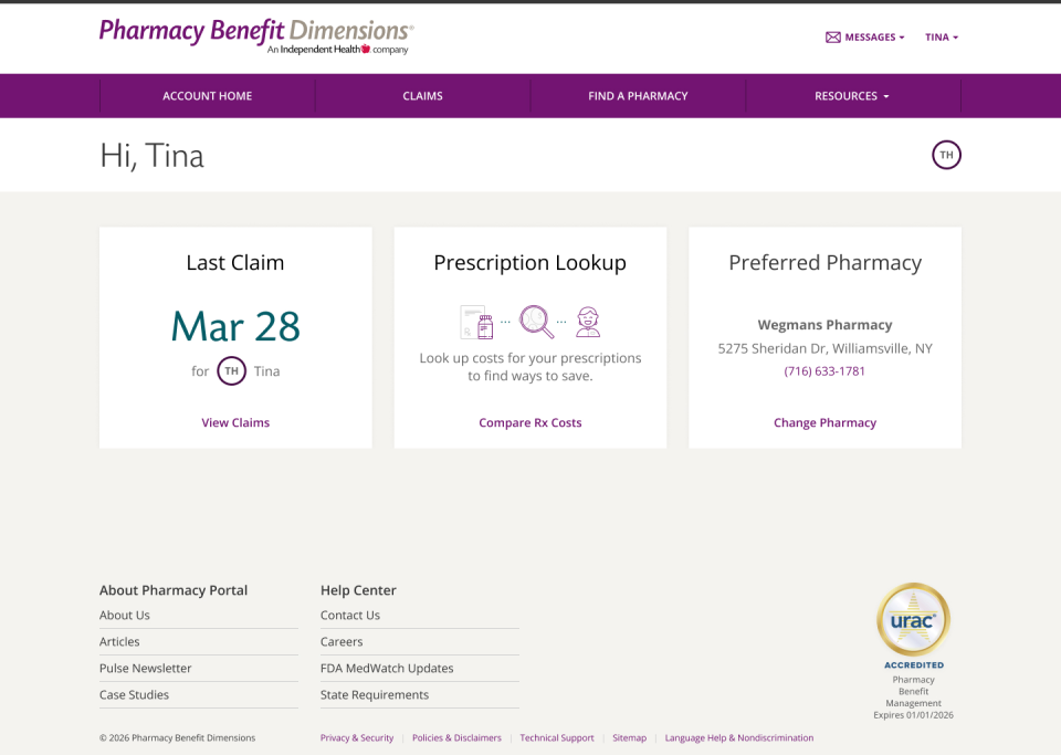 preferred pharmacy member portal view